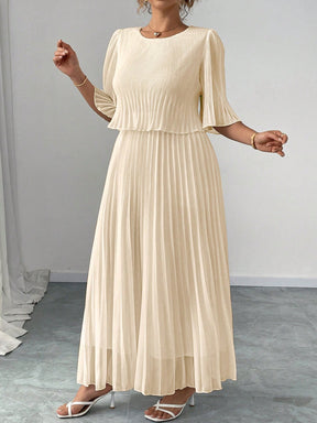 Vestido Longo Plus Size Para Casamento Chiffon Plissado