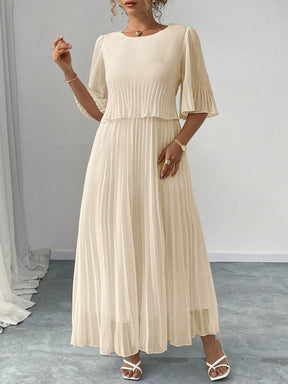 Vestido Longo Plus Size Para Casamento Chiffon Plissado