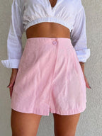 Short Saia Feminino de Linho com Marrant