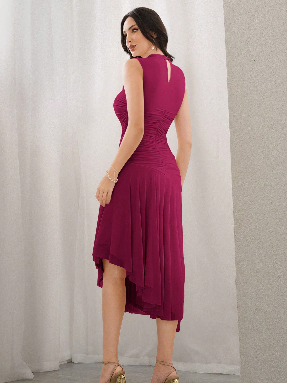 Modelyn Vestido Longo Diário Simples Sem Mangas de Cor Sólida para Mulheres, Vestidos de Festa
