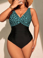 Maiô Plus Size Franzido Disfarça Barriga 