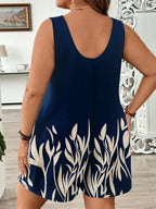 Macaquinho Plus Size Regata Soltinho Estampa Floral