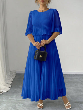 Vestido Longo Plus Size Para Casamento Chiffon Plissado
