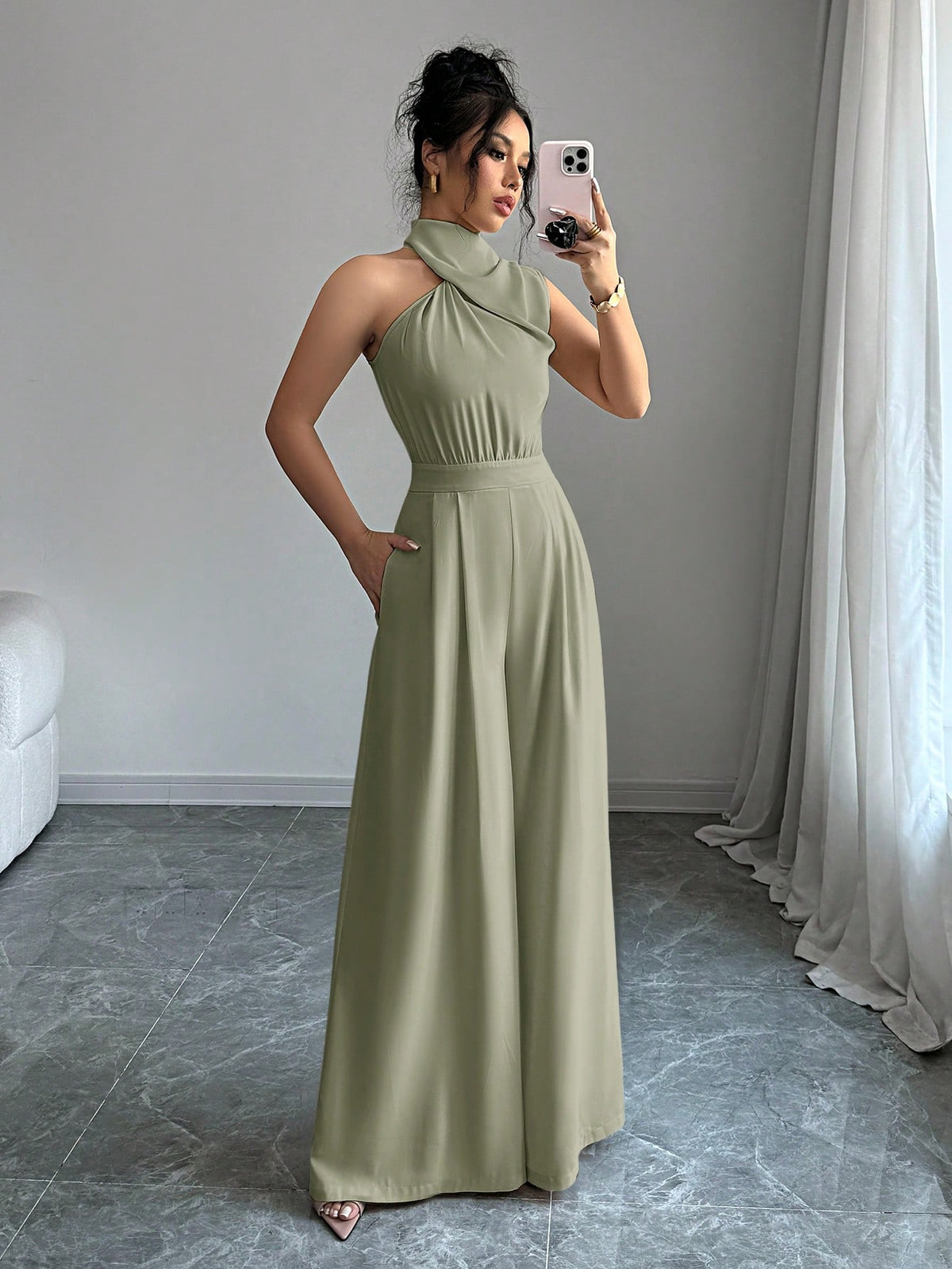 Macacão Feminino Pantalona Elegante Assimétrico