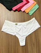 Kit 3 Calcinha Plus Size Fio Duplo com Renda na Lateral