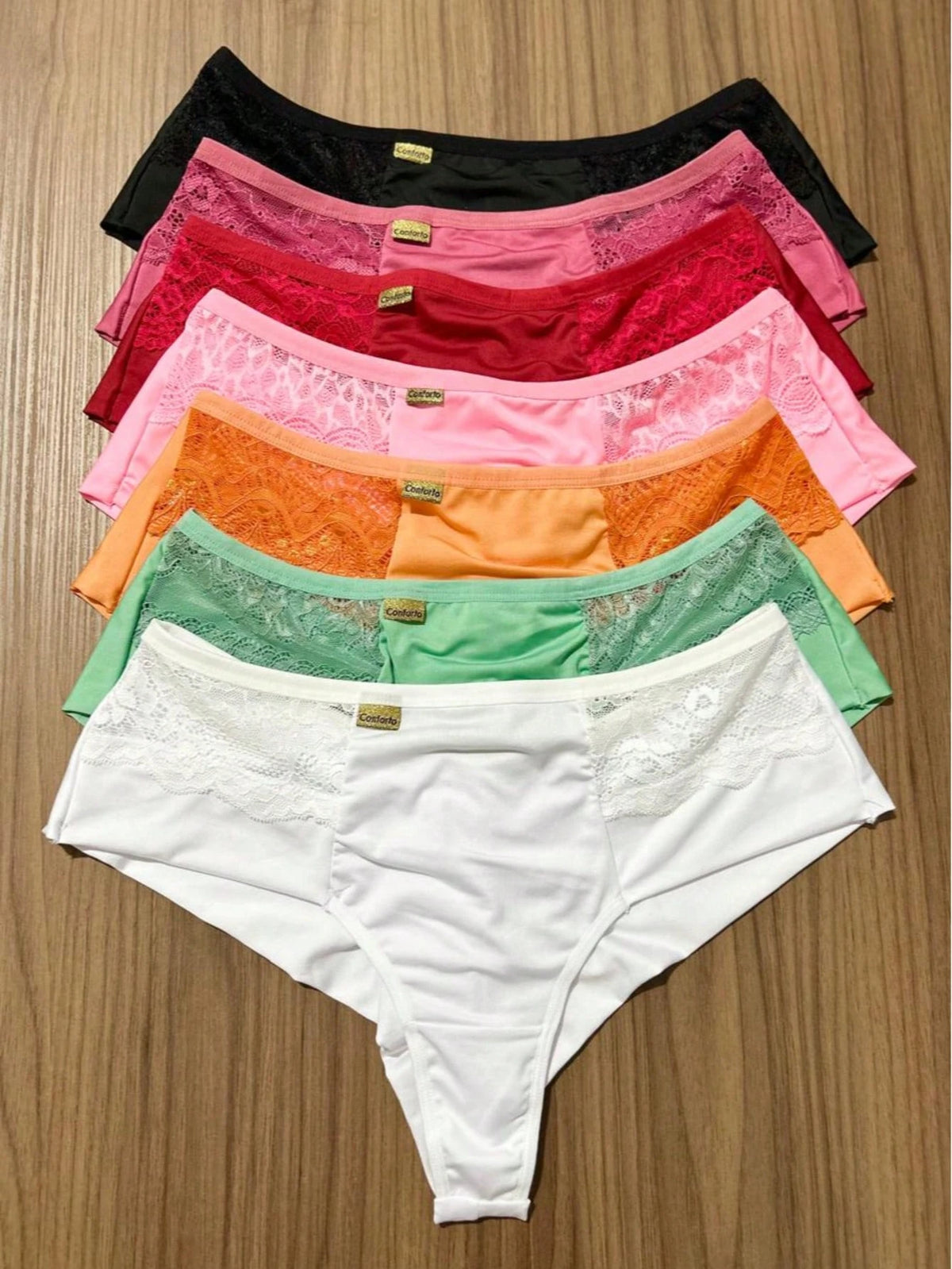 Kit 3 Calcinha Plus Size Fio Duplo com Renda na Lateral