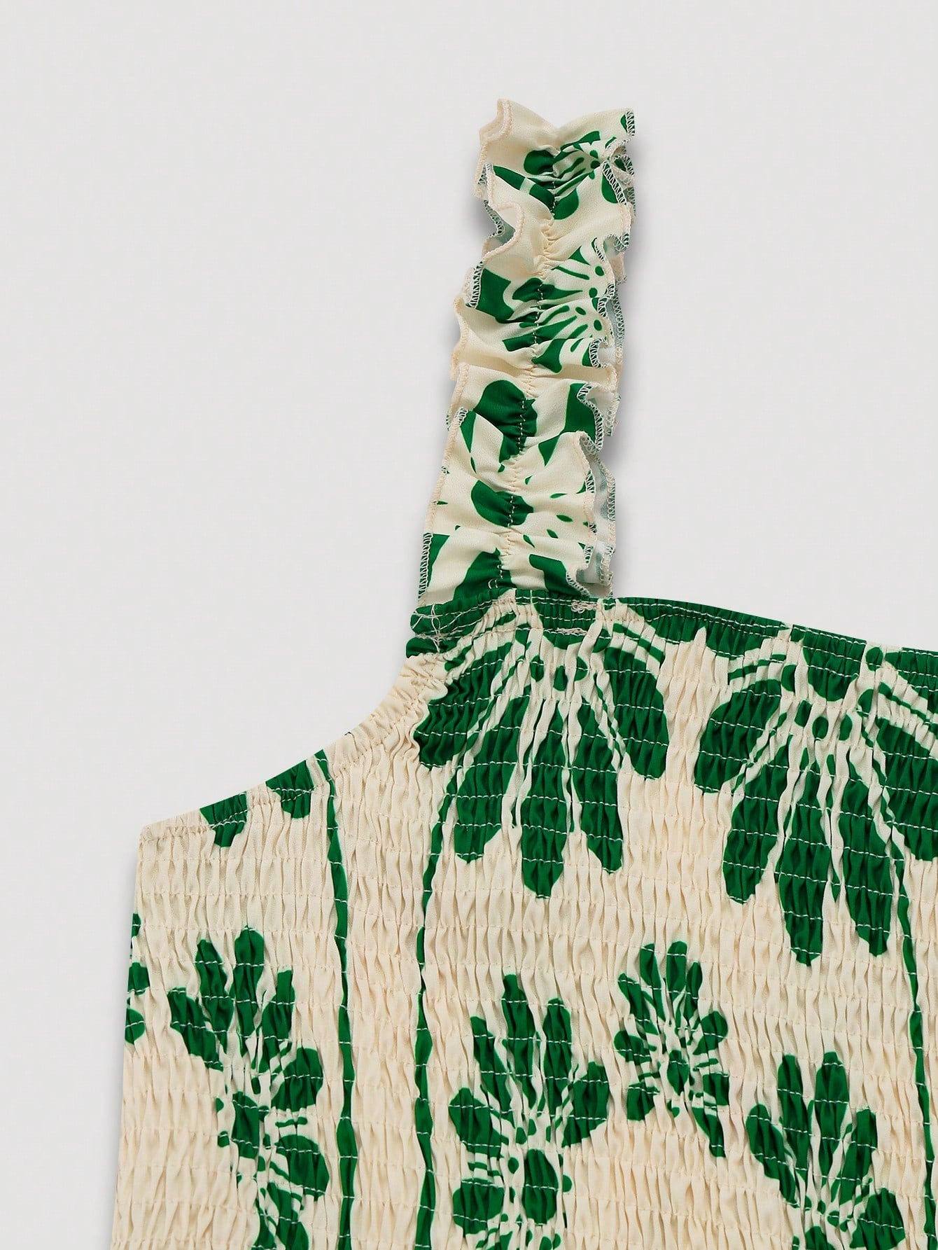 Vestido Longo Plus Size Soltinho Estampado com Babado na Barra
