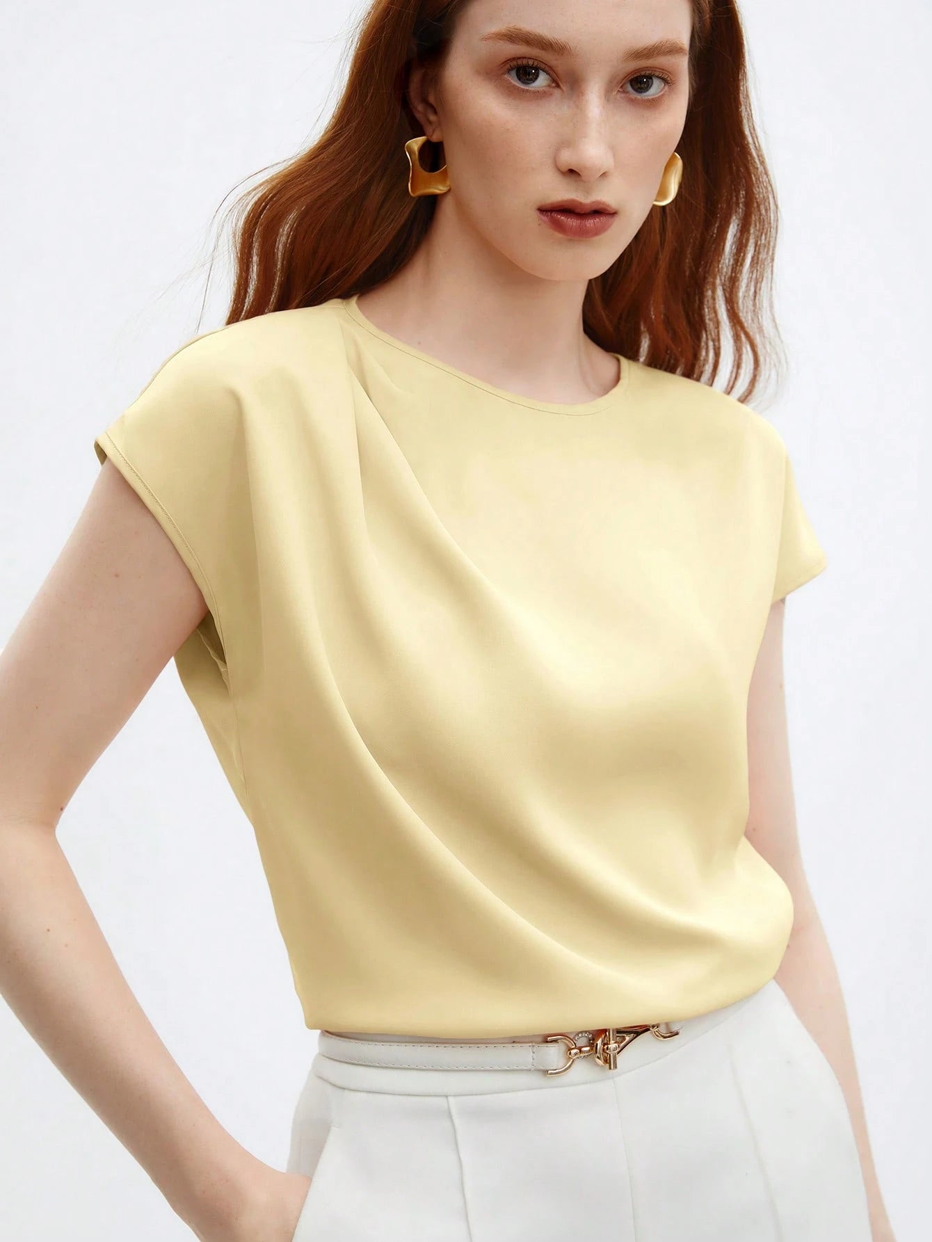 Blusa Feminina Elegante Básica Gola Redonda