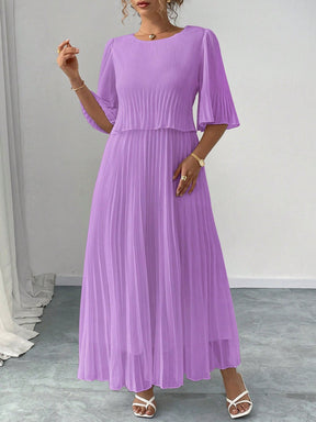 Vestido Longo Plus Size Para Casamento Chiffon Plissado