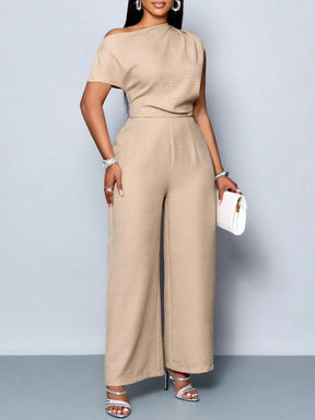Macacão Plus Size Pantalona Assimétrico