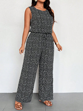 Macacão Plus Size Regata Floral Pantalona