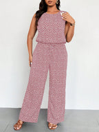 Macacão Plus Size Regata Floral Pantalona