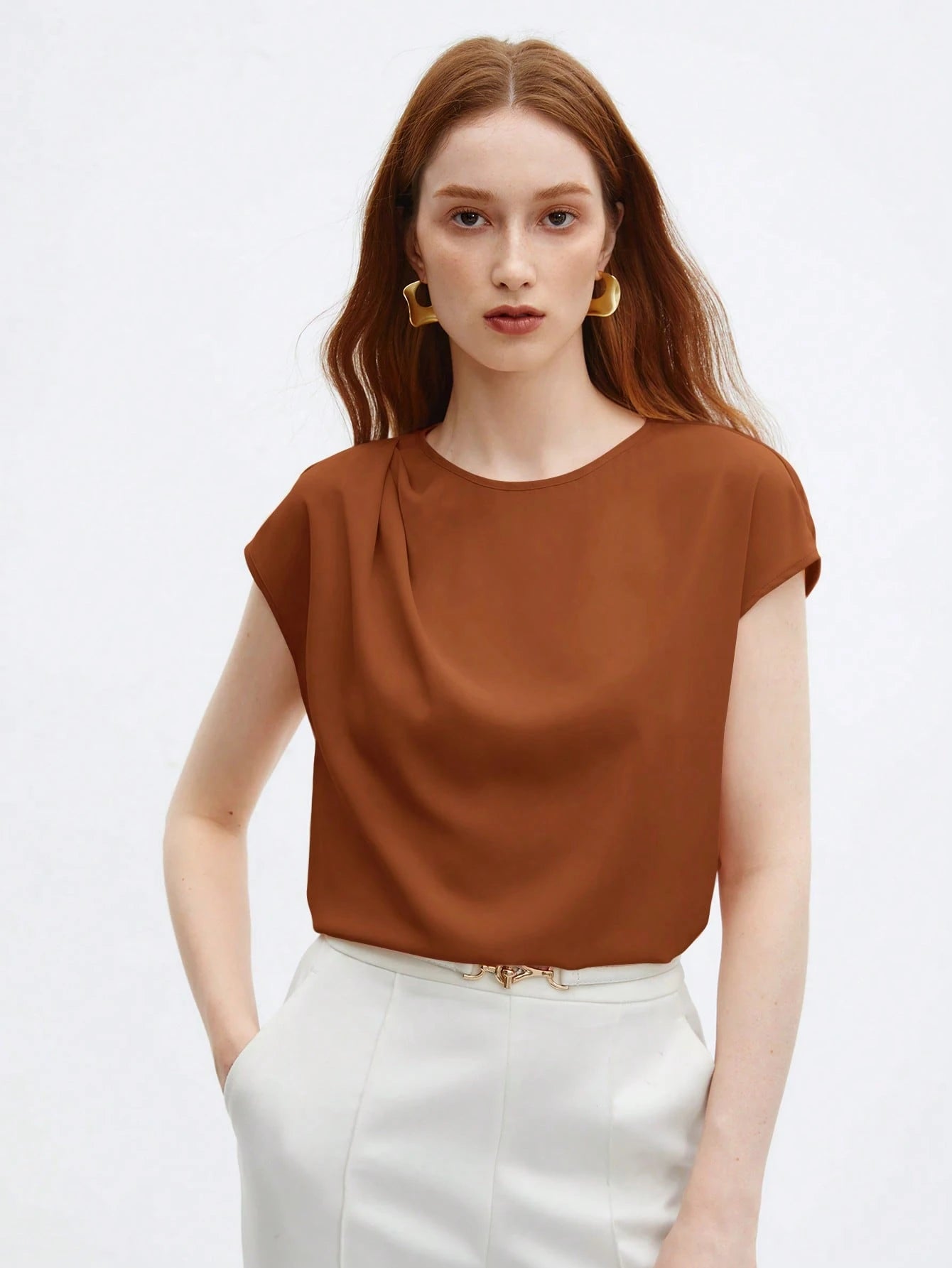 Blusa Feminina Elegante Básica Gola Redonda