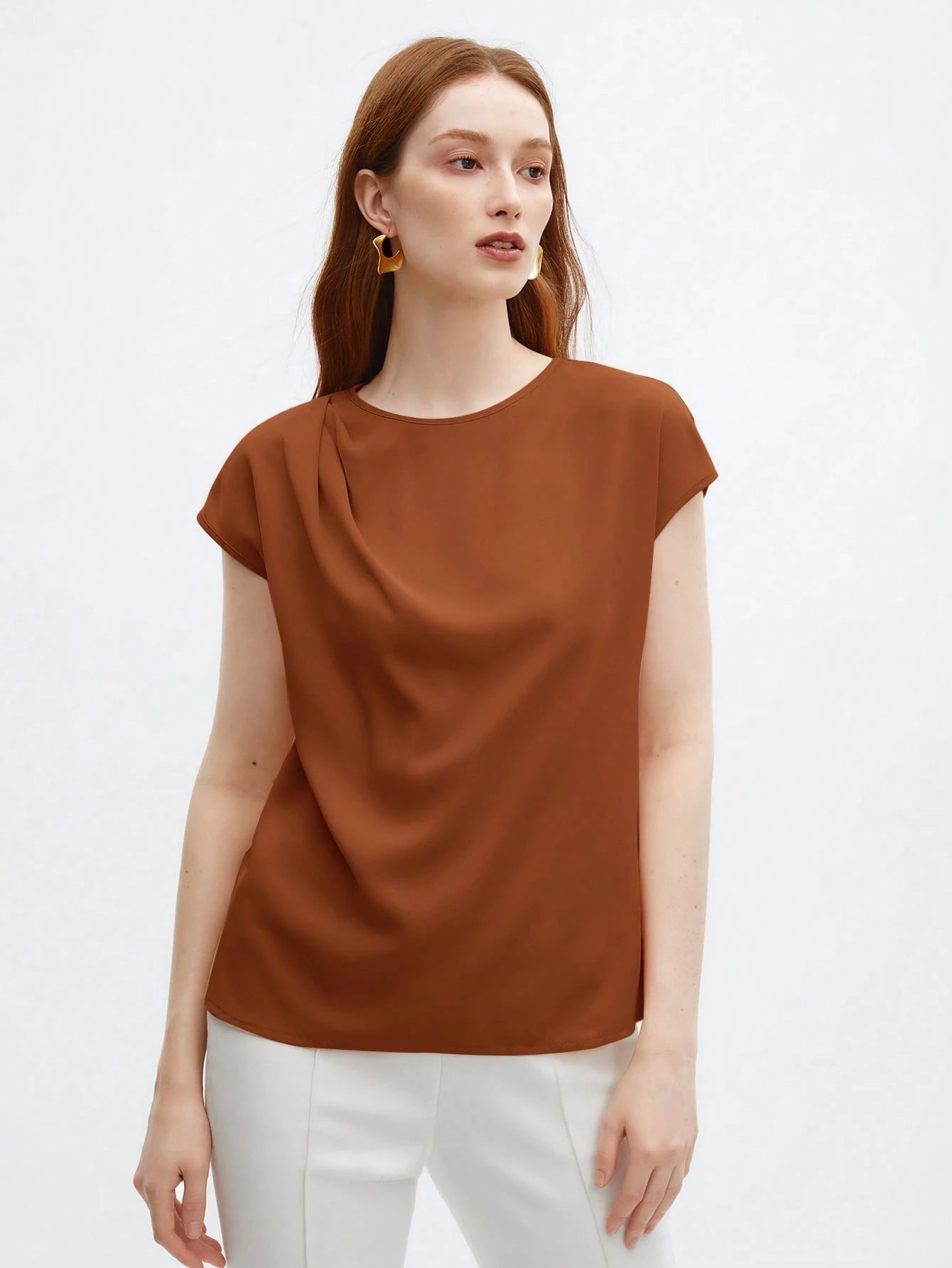 Blusa Feminina Elegante Básica Gola Redonda