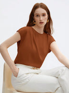 Blusa Feminina Elegante Básica Gola Redonda