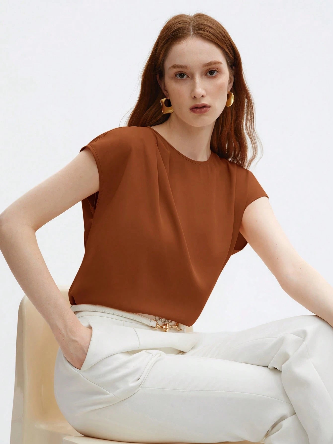 Blusa Feminina Elegante Básica Gola Redonda