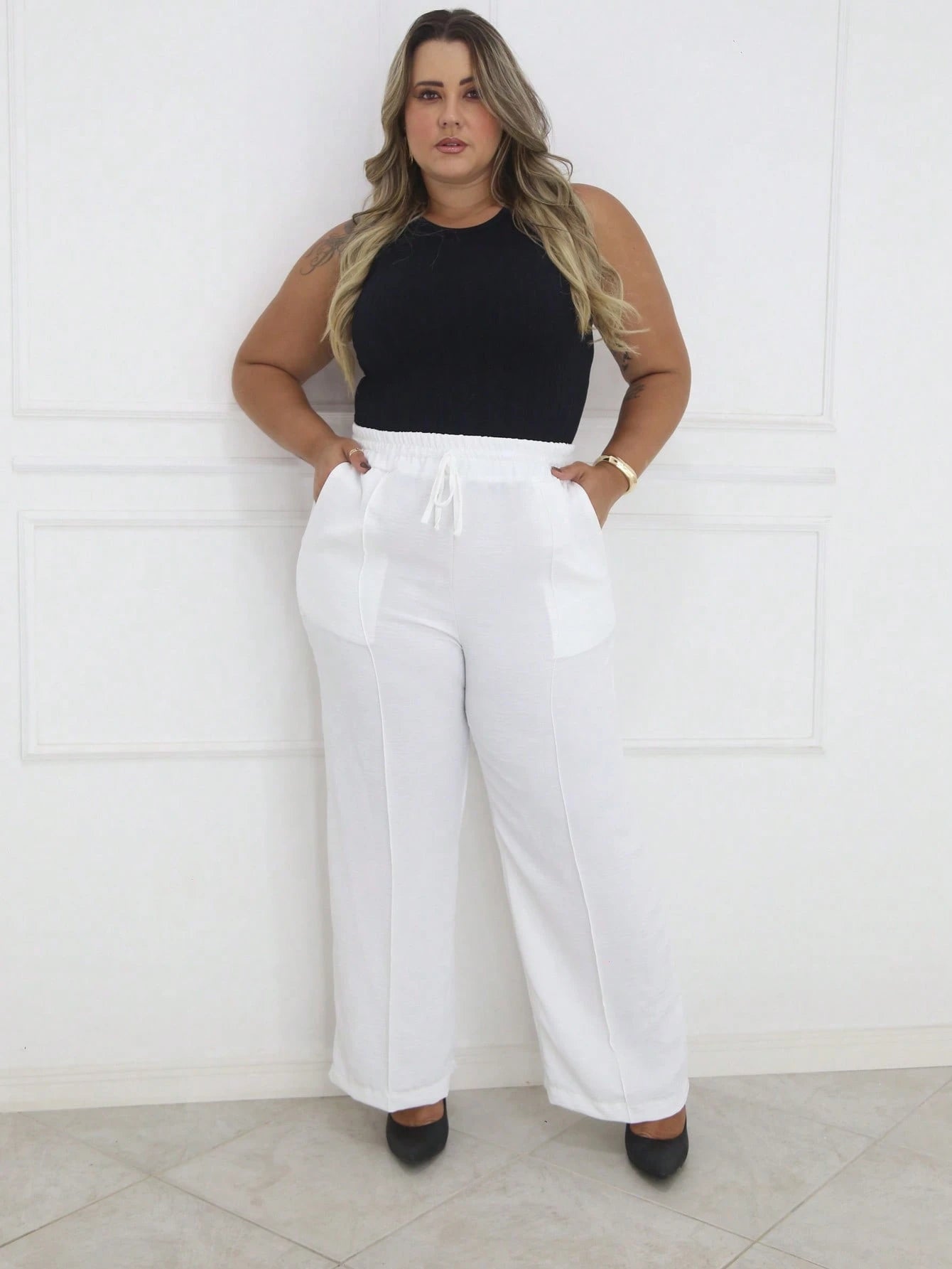 Calça Pantalona Plus Size Duna