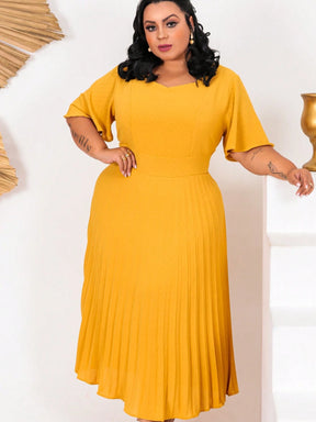 Vestido Longo Plus Size Duna Plissado
