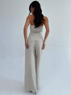 Conjunto Feminino Tomara que Caia com Botões Dourados