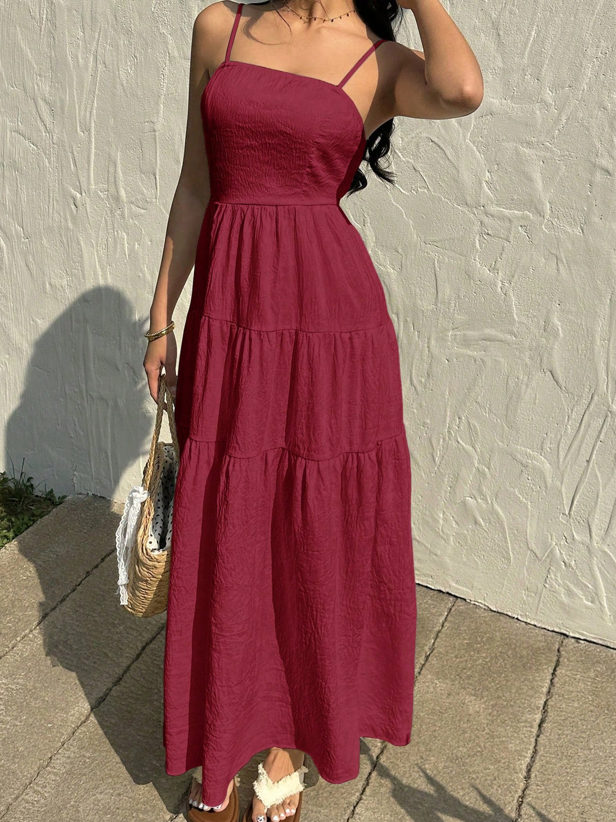 Vestido Alça Fina Longo Soltinho