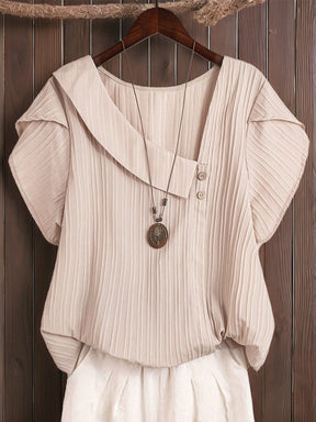 Blusa Manga Curta Plus Size Decote Assimétrico