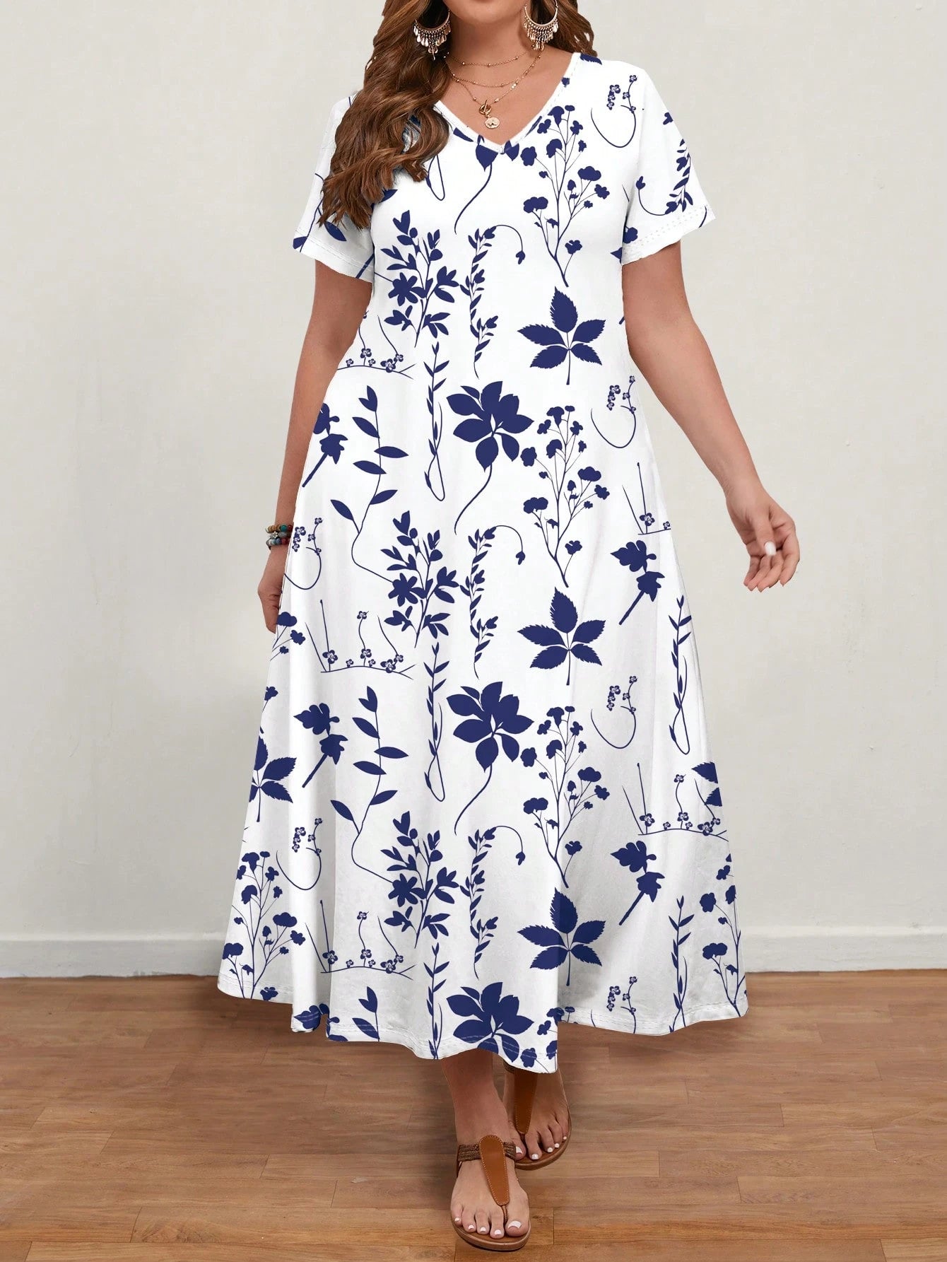 Vestido Longo Plus Size Soltinho Feminino