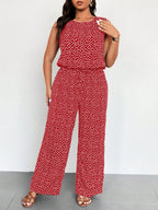 Macacão Plus Size Regata Floral Pantalona