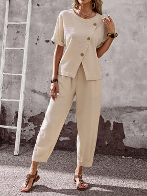 Conjuntos Feminino Blusa e Calça de Viscose