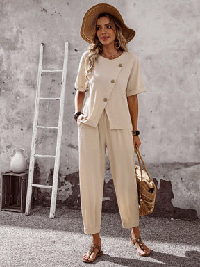 Conjuntos Feminino Blusa e Calça de Viscose