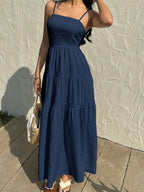 Vestido Feminino Alça Fina Longo Soltinho