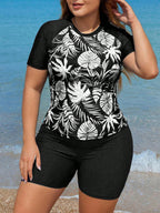 Maiô Tankini Plus Size Feminino Blusa e Bermuda