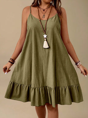 Vestido Curto Plus Size Regata Alça Fina Bainha Rodada