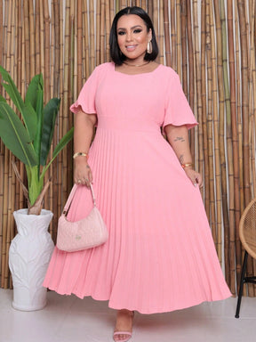 Vestido Longo Plus Size Duna Plissado
