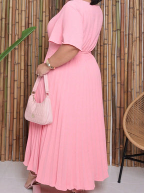 Vestido Longo Plus Size Duna Plissado