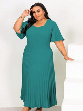Vestido Longo Plus Size Duna Plissado