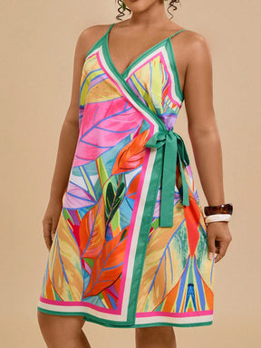 Vestido Curto Plus Size Regata Alça Fina Verão Colorido