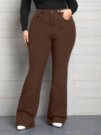 Calça Jeans Plus Size Feminina Flare Stretch 