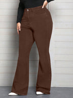 Calça Jeans Plus Size Feminina Flare Stretch 