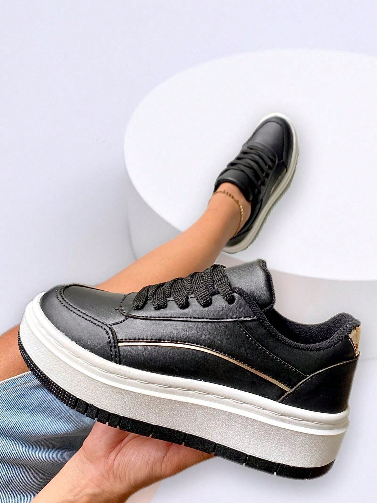Tênis Casual Feminino Sola Alta Flatform Dia a Dia