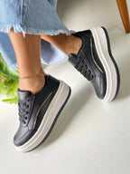 Tênis Casual Feminino Sola Alta Flatform Dia a Dia