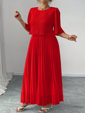 Vestido Longo Plus Size Para Casamento Chiffon Plissado