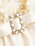 Macacão Plus Size Elegante com Cinto e Manga Bordada