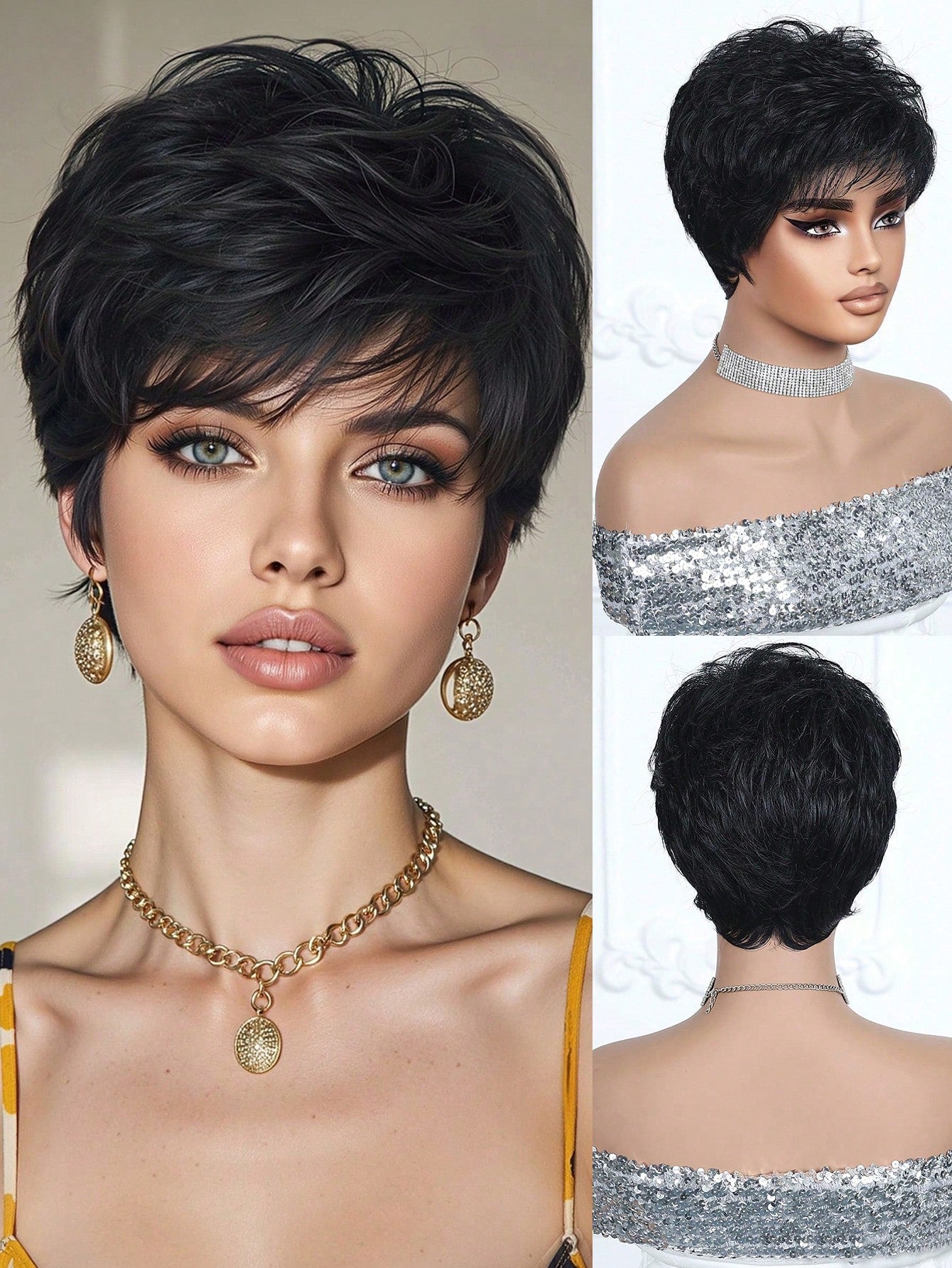 Peruca Feminina Cabelo Curtinho Liso Resistente ao Calor
