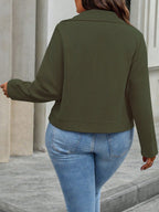 Jaqueta Feminina Suede Plus Size com Zíper