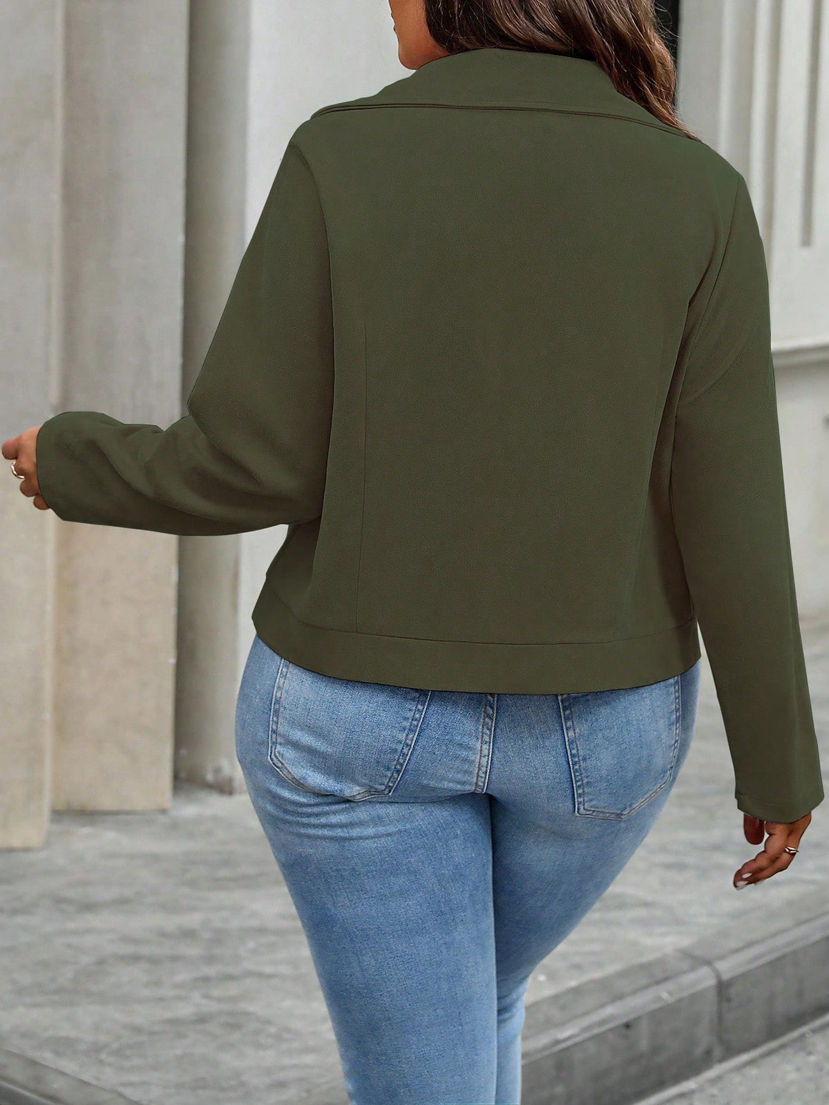 Jaqueta Feminina Suede Plus Size com Zíper
