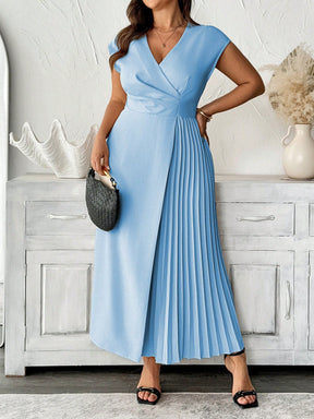 Vestido Plus Size para Festa Longo Social Plissado