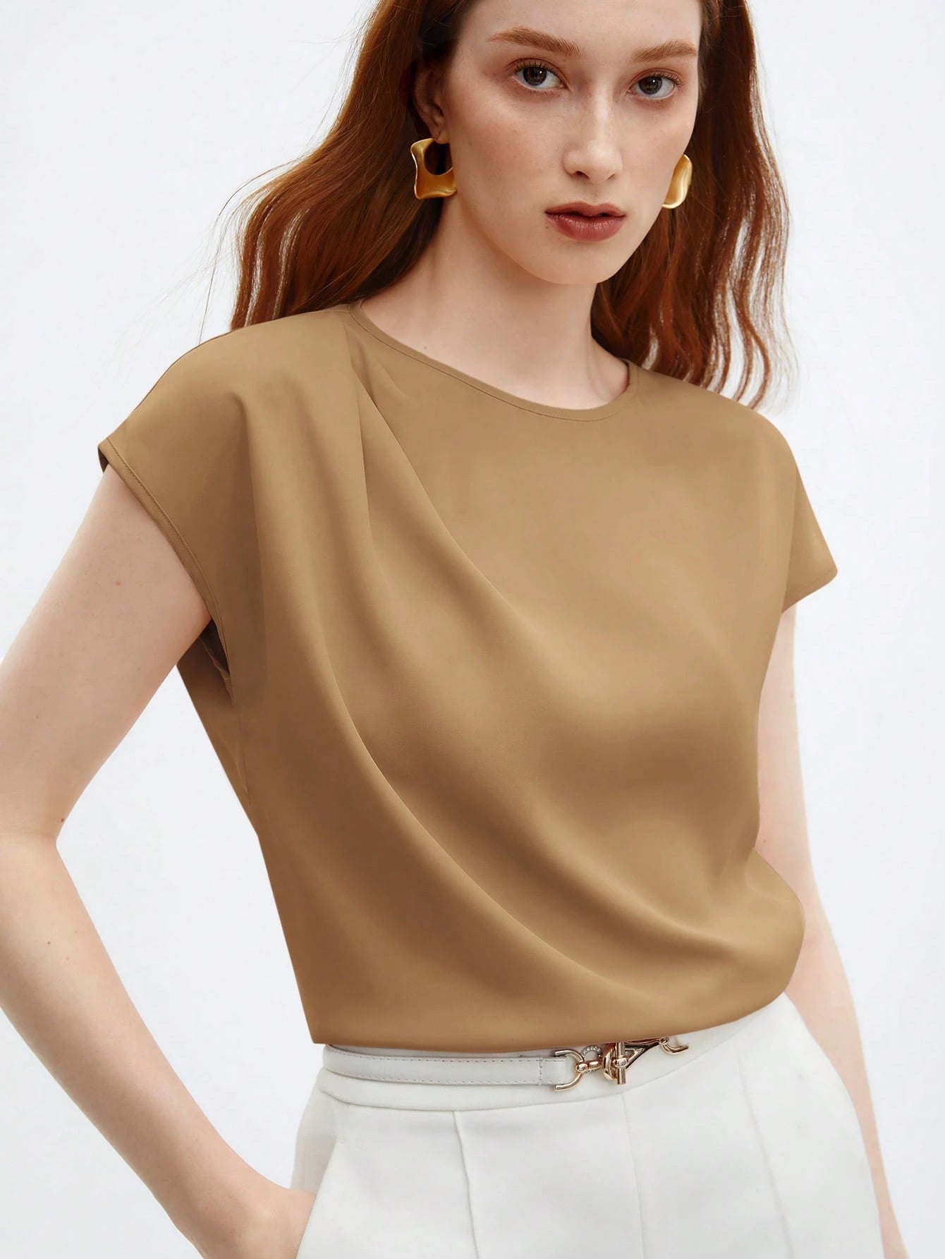 Blusa Feminina Elegante Básica Gola Redonda