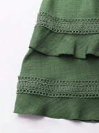 Vestido Curto Feminino Manga Bufante com Bordado