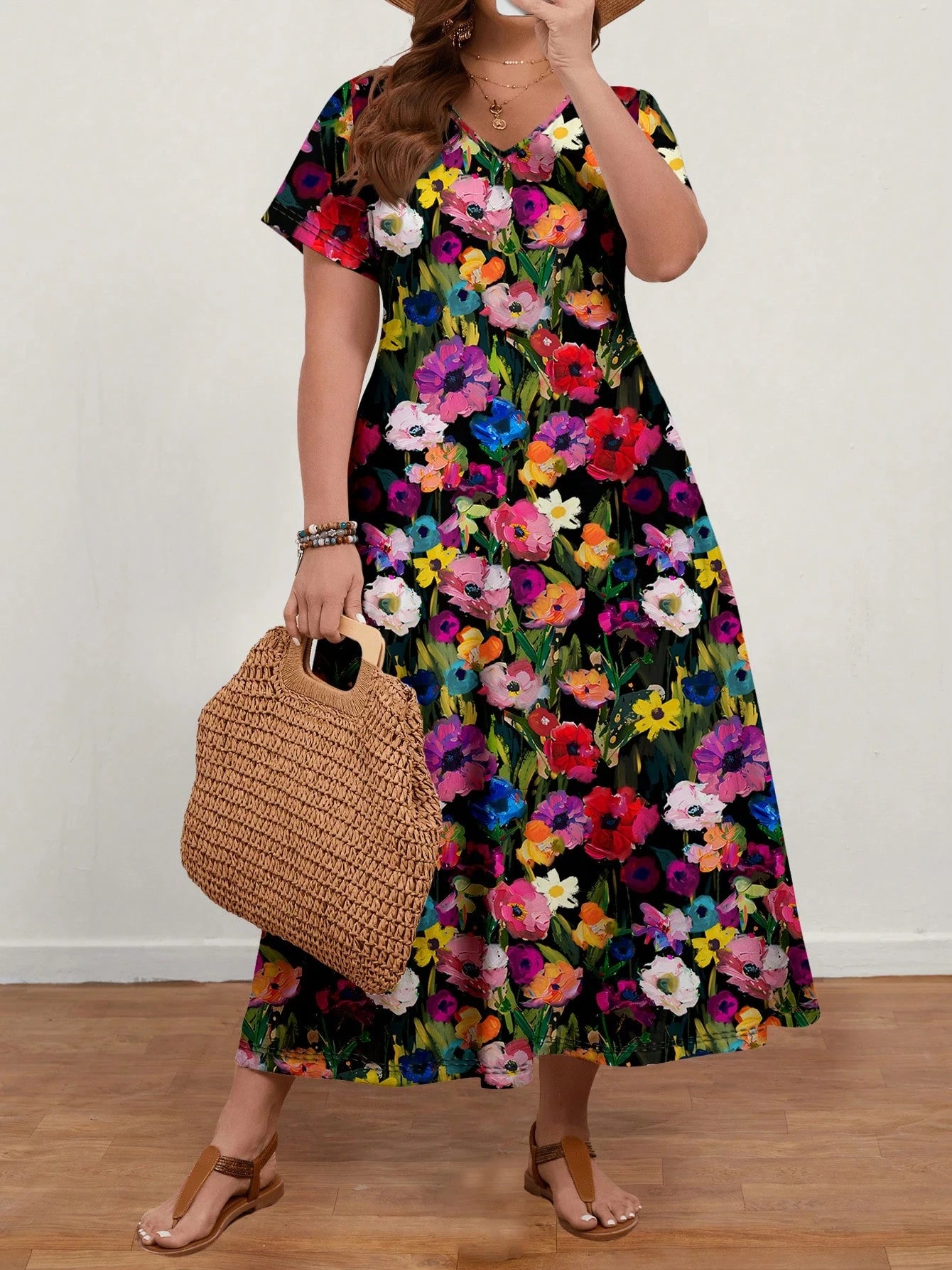 Vestido Longo Plus Size Soltinho Feminino