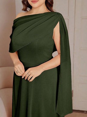 Vestido para Casamento Plus Size Longo Assimétrico